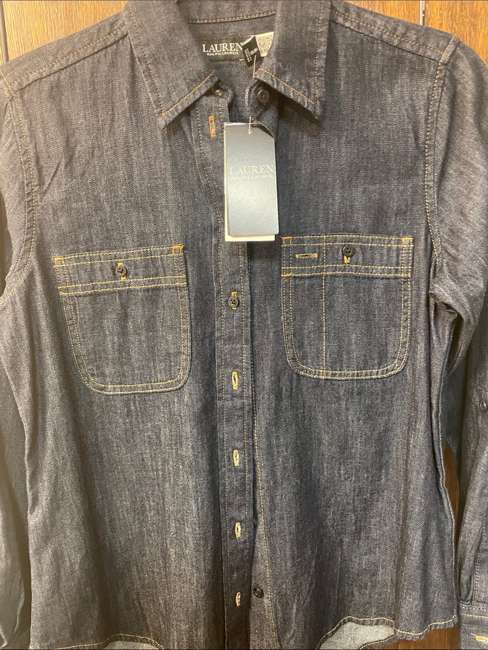 Lauren Ralph Lauren Indigo Denim Workshirt with Contrast Stitching